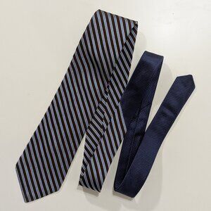 Vintage Tommy Hilfiger Brown with Blue Stripes Silk Tie